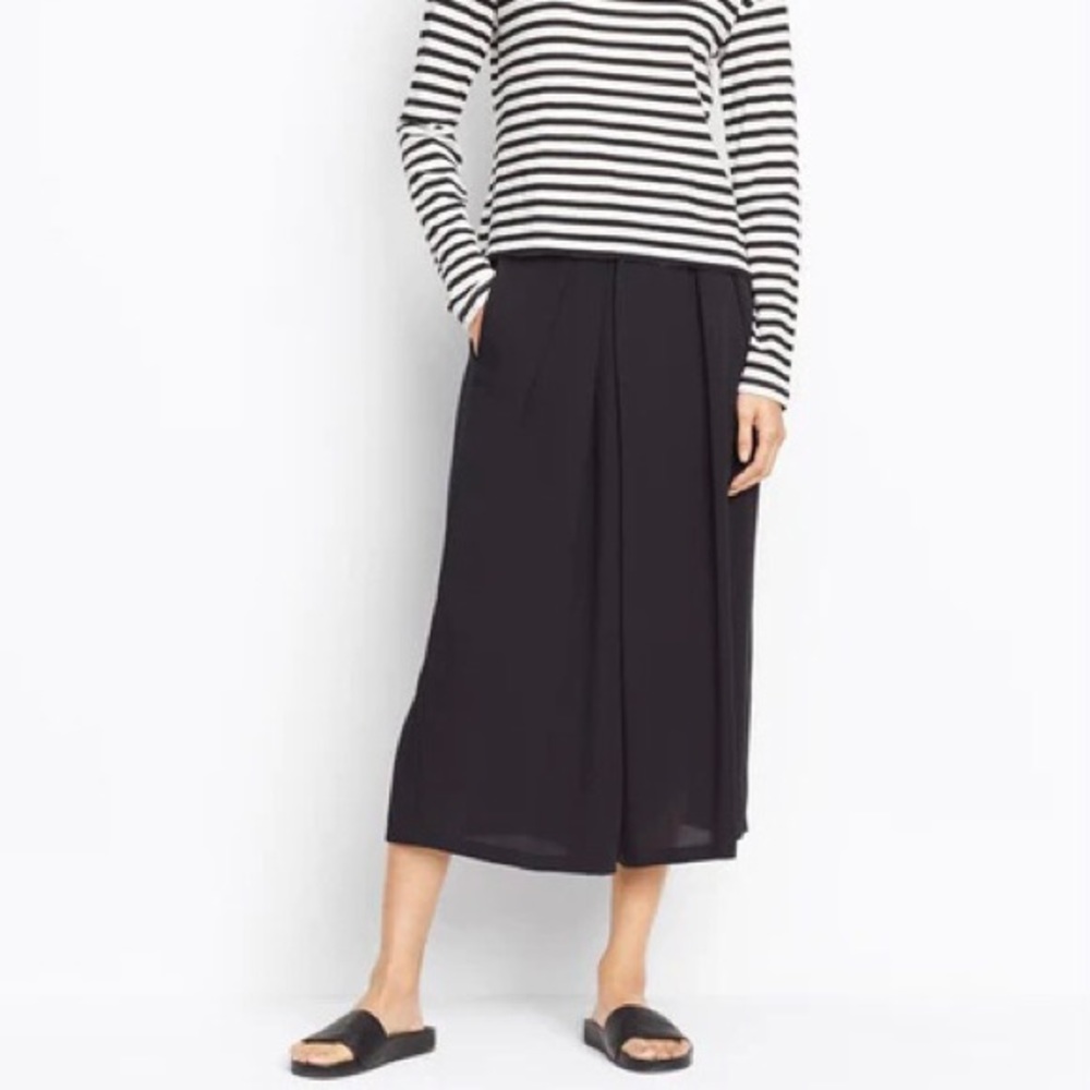 Vince Silk Crossover Pull-On Culottes